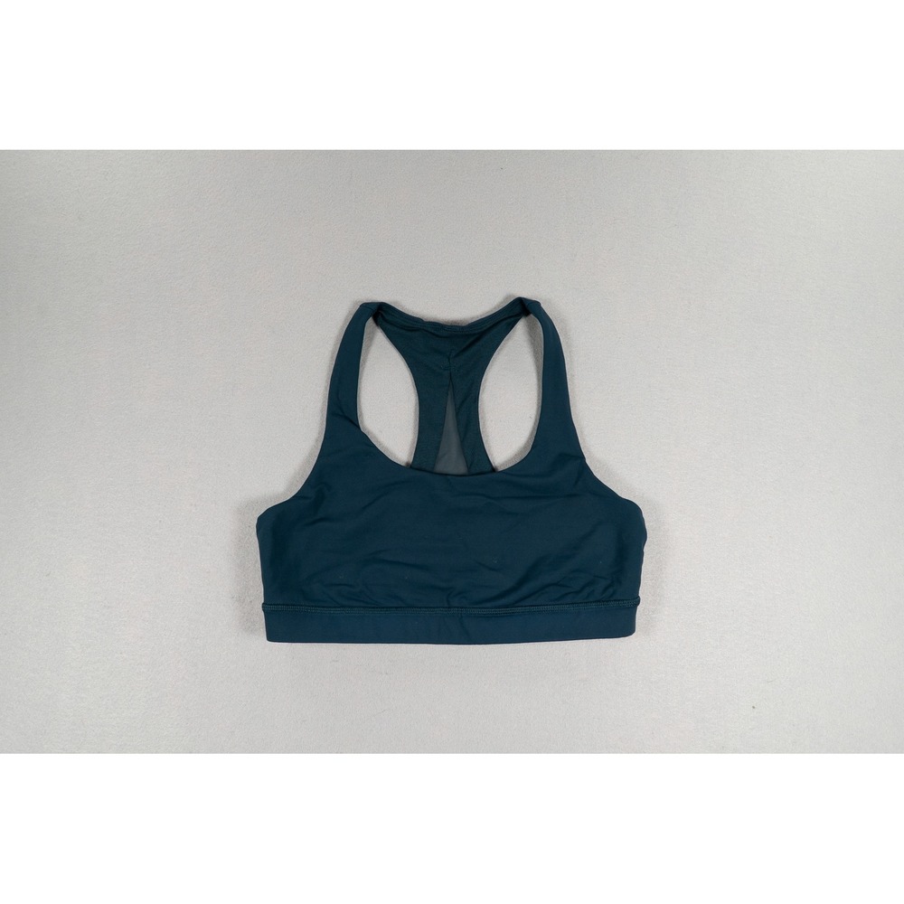 Lululemon Invigorate Sports Bra Teal Green‎ Racerback Mesh Back Medium Support image 2